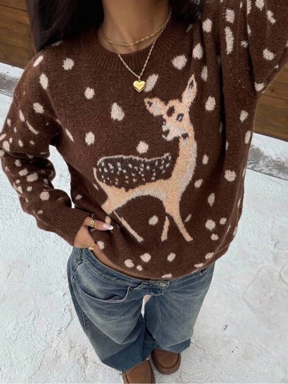 Autumn 🍂 Brown Deer Crewneck Sweater
